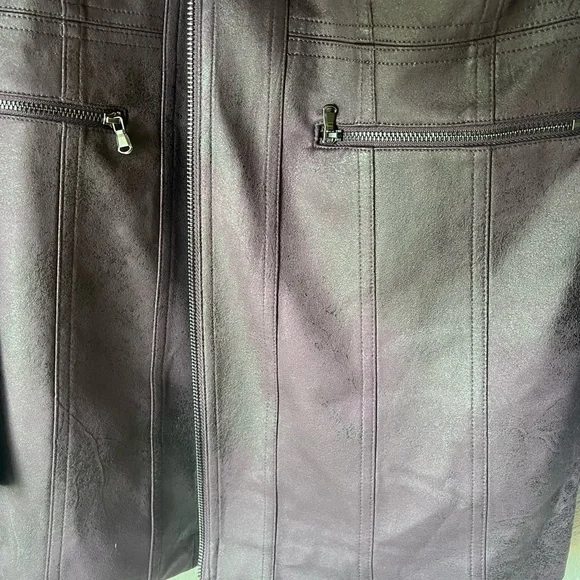 Charlie B Long Faux‎ Suede Moto Jacket - Plum